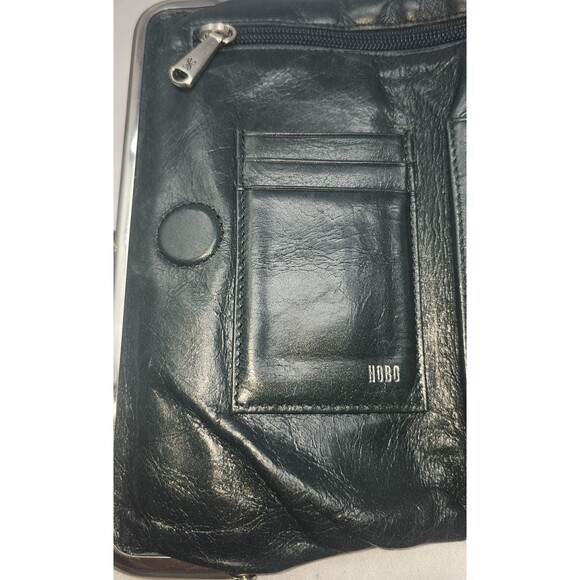 Hobo International Lauren Double Frame Clutch Bifold Wallet Leather Forest Green - Picture 12 of 16